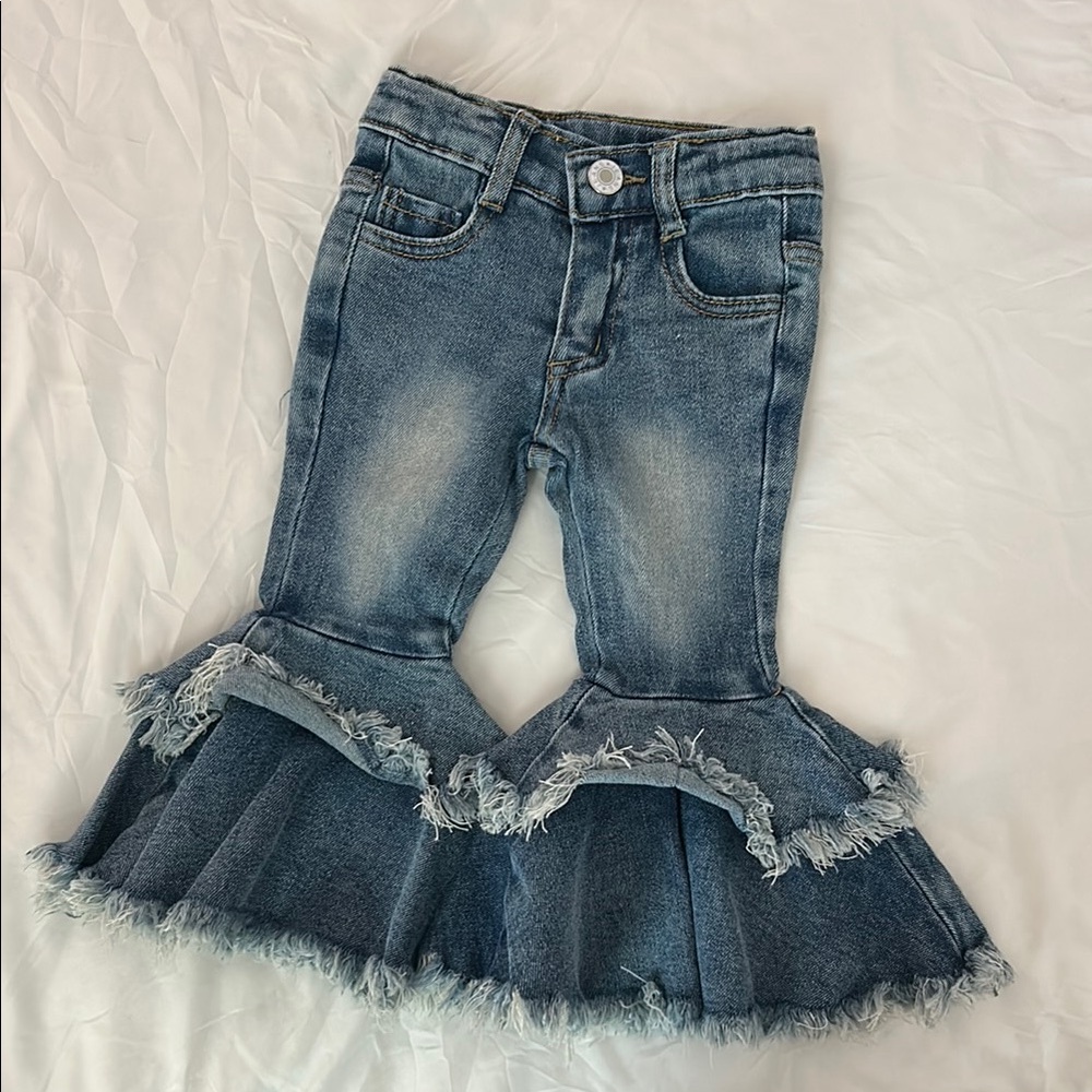 Stylish Denim Flared Kids Jeans - Shea Baby - Size 6M - 12M. Never Worn